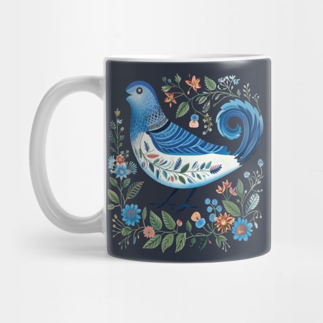 Blue Bird Scandinavian Art by Studio Red Koala